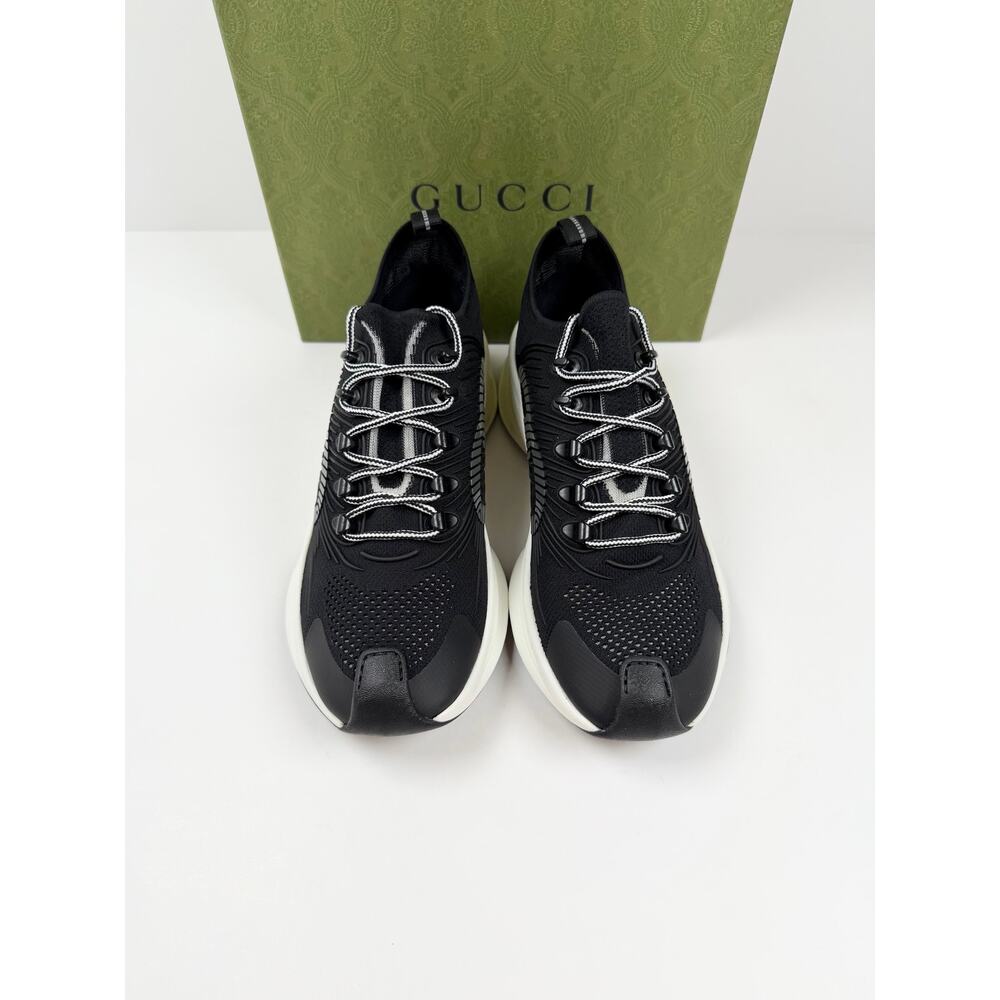 Size 7.5US - Gucci Run Knit Black Sneakers NEW - Picture 3 of 10
